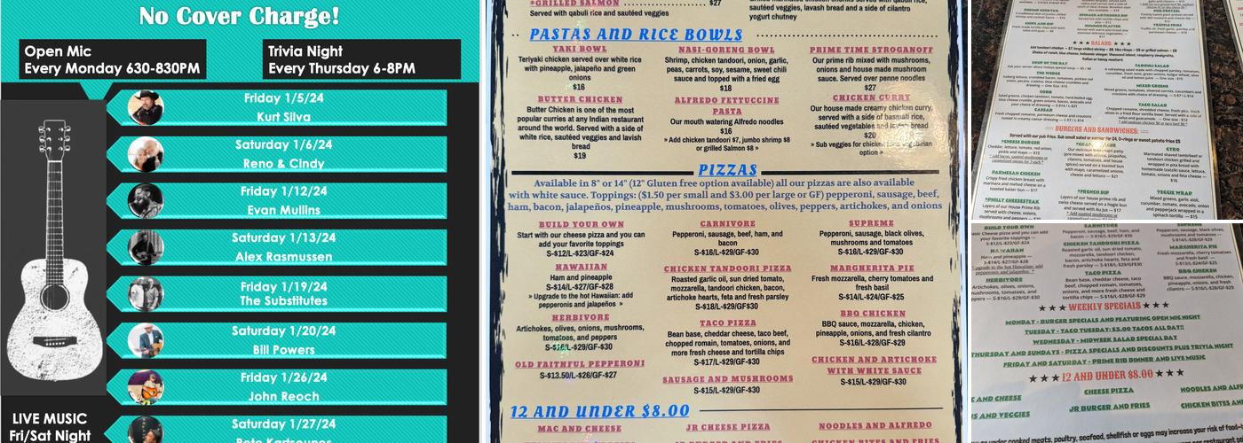 Elements Public House Menu