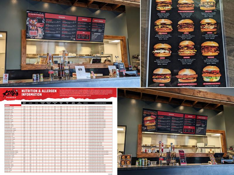 Killer Burger Menu