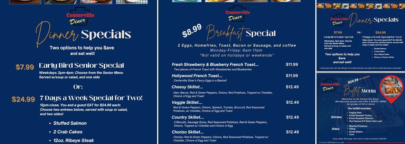 Centerville Diner 2 Menu