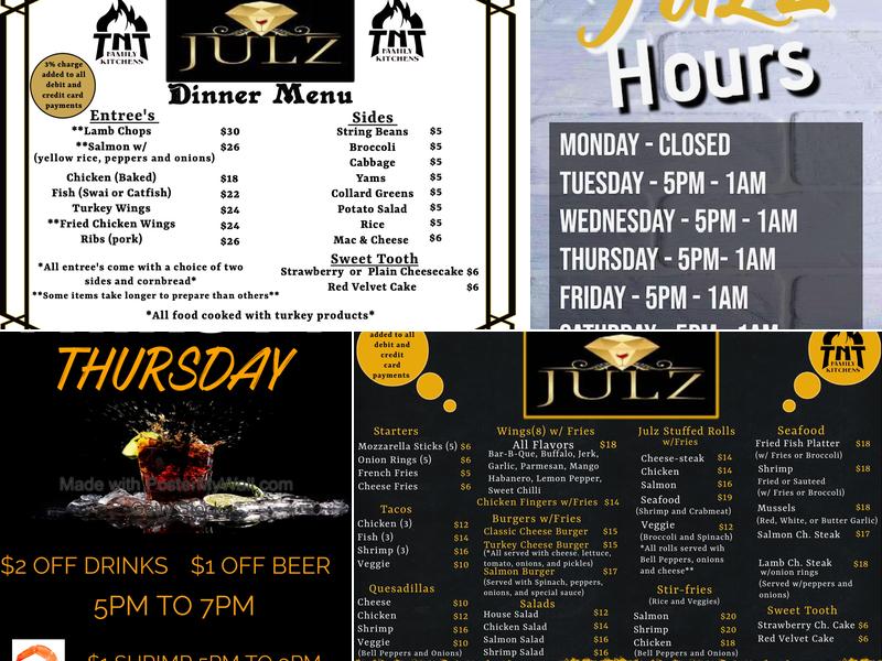 Julz Menu