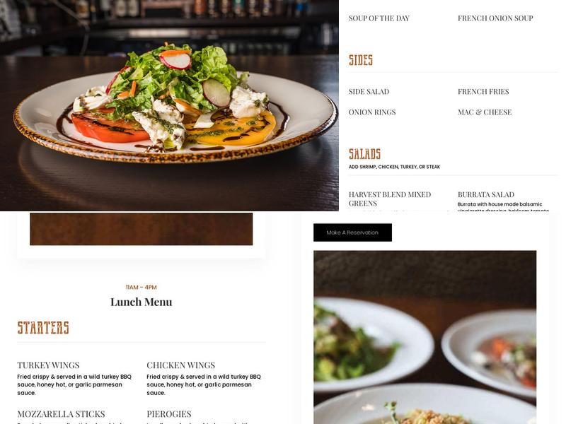 Wild Turkey Grill Menu