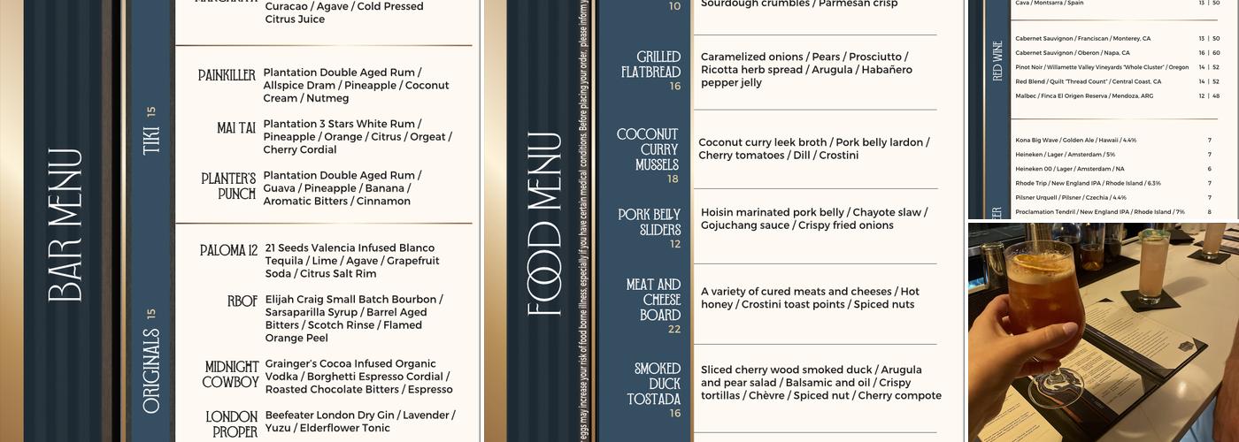 Bar 12 Menu