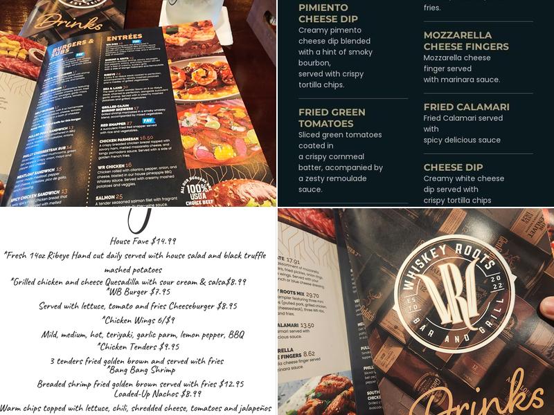 Whiskey Roots Bar and Grill Menu