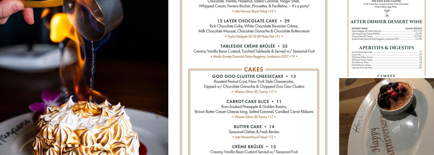Harper's Menu