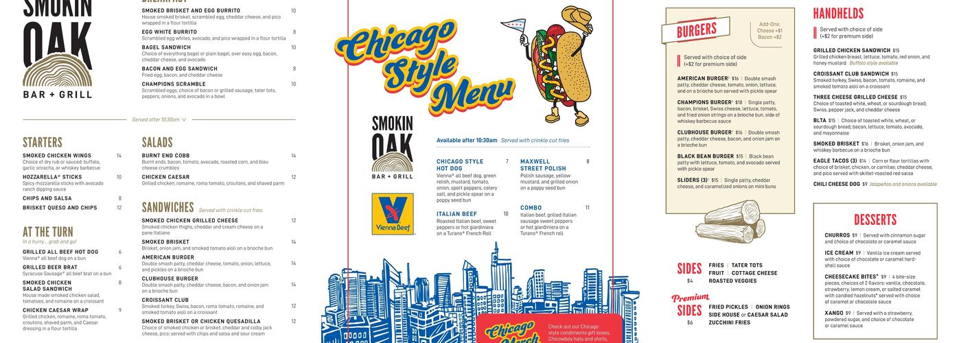 Smokin' Oak Bar & Grill Menu
