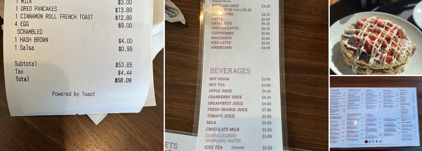 Sofra Breakfast and Lunch Menu