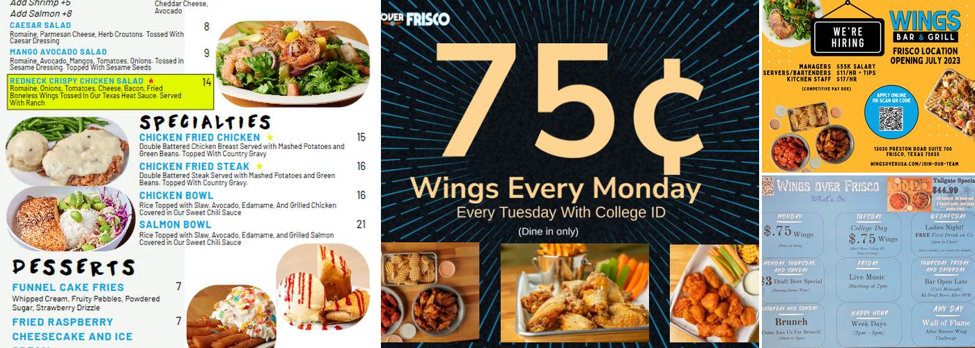Wings Over Frisco Menu