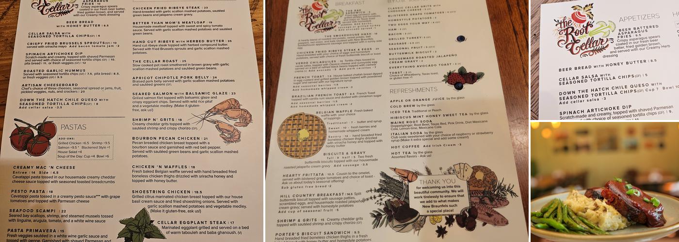 Root Cellar Cafe Menu