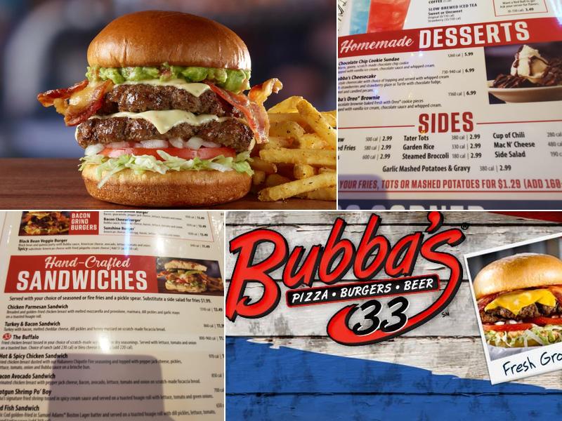 Bubba's 33 Menu