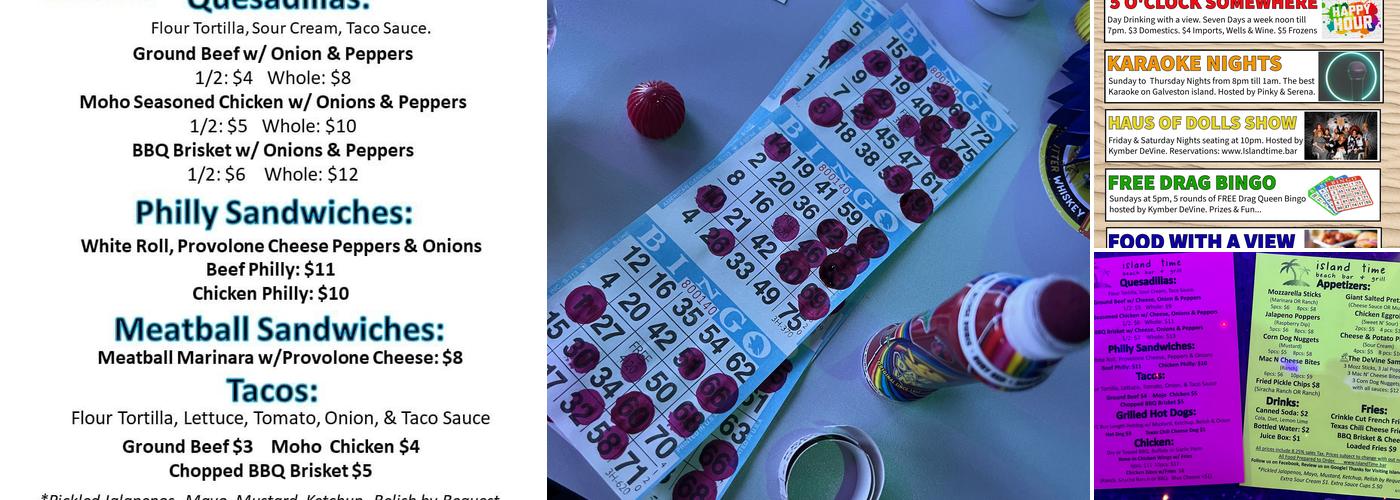 Island Time Beach Bar & Grill Menu