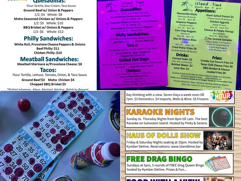 Island Time Beach Bar & Grill Menu