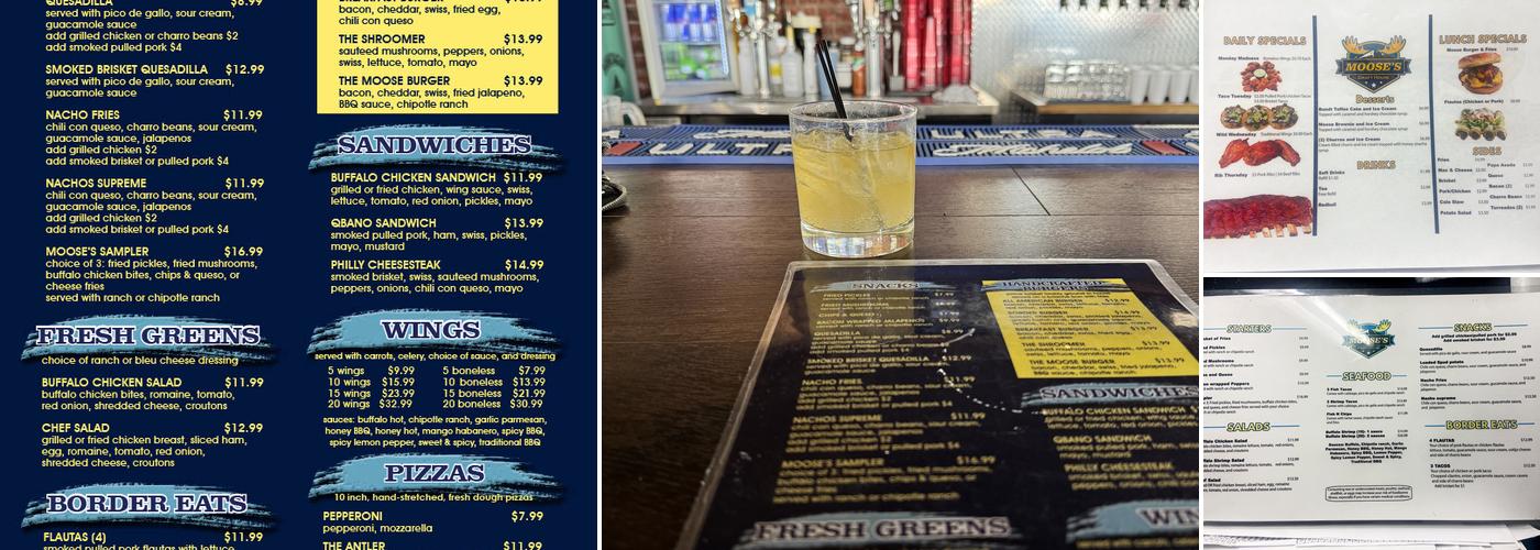 Moose's Draft House Menu