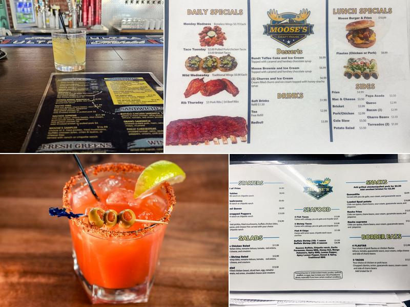 Moose's Draft House Menu