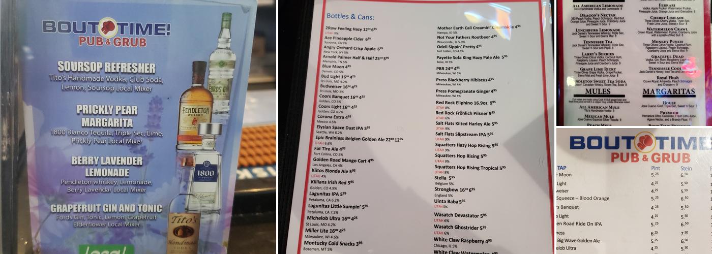 Bout Time Pub & Grub Menu