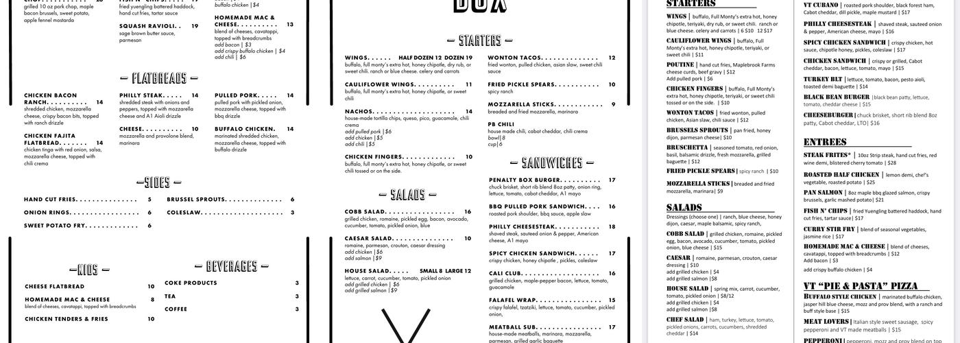 MCs Penalty Box Menu