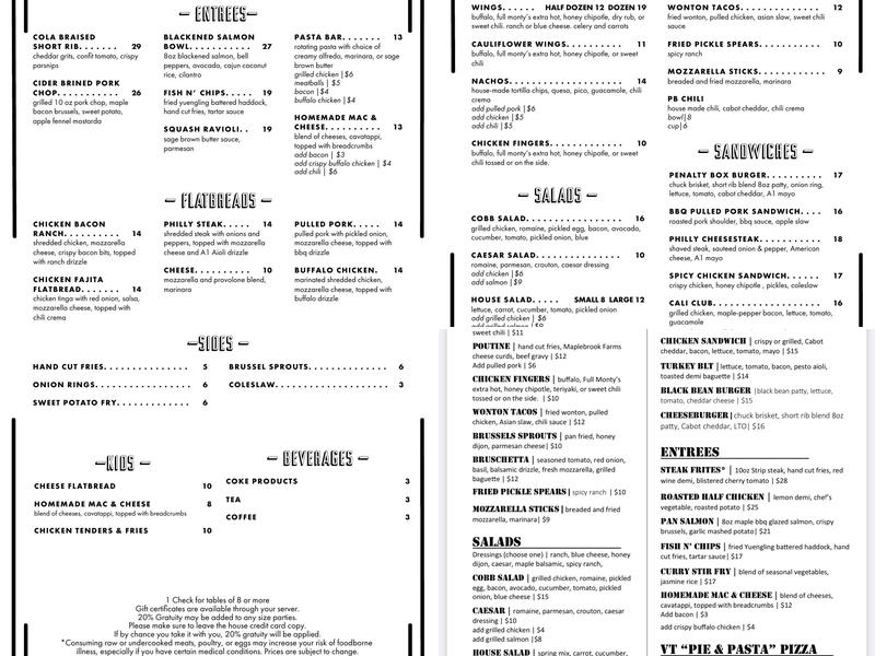 MCs Penalty Box Menu
