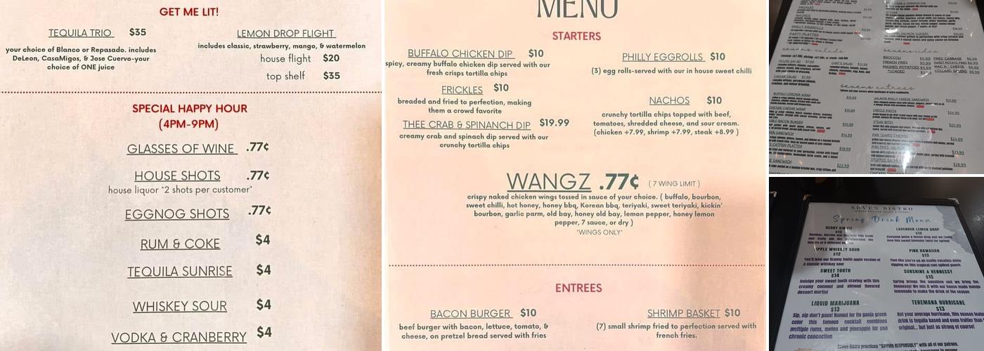 Seven Bistro Menu