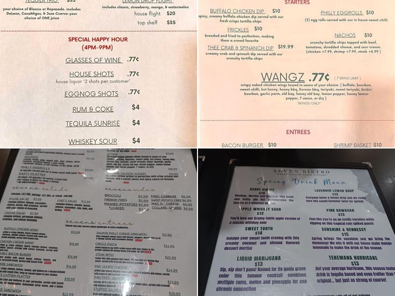 Seven Bistro Menu