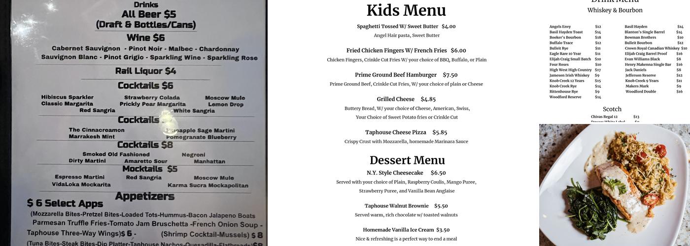 Potomac Taphouse Menu