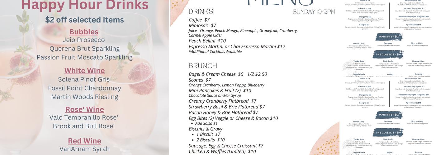 Cork & Bubbles Menu