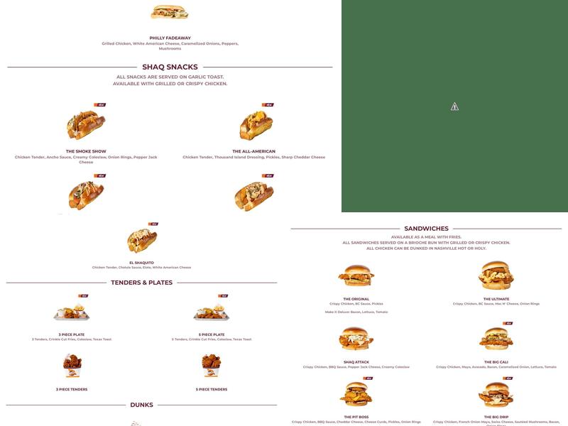 Big Chicken Menu