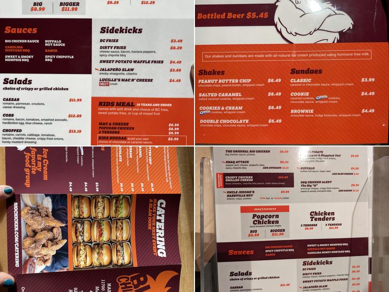 Big Chicken Menu