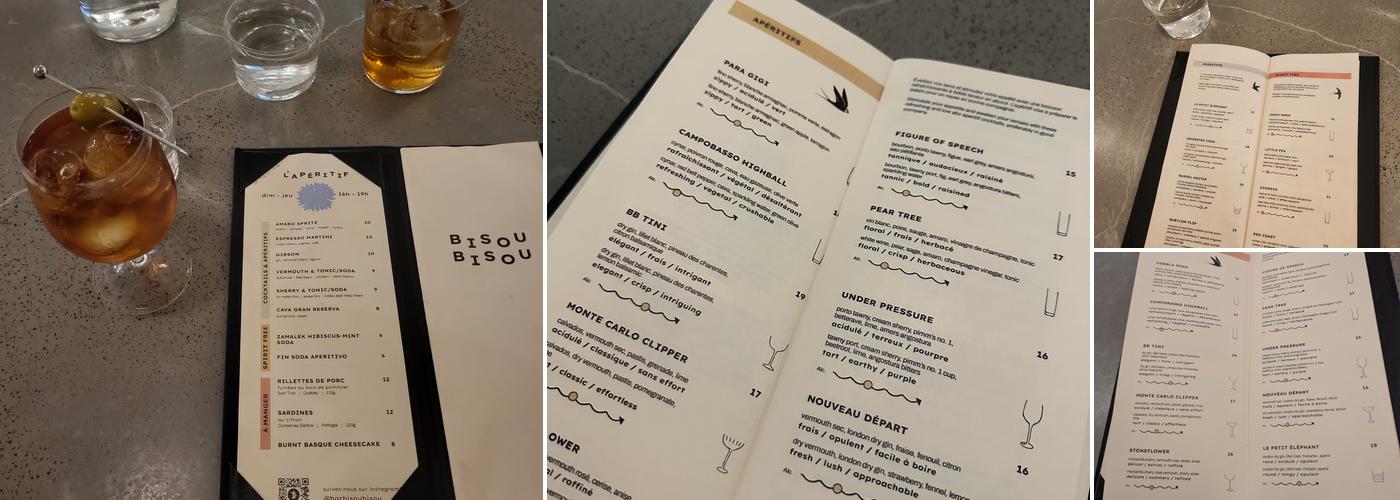 Bar Bisou Bisou Menu