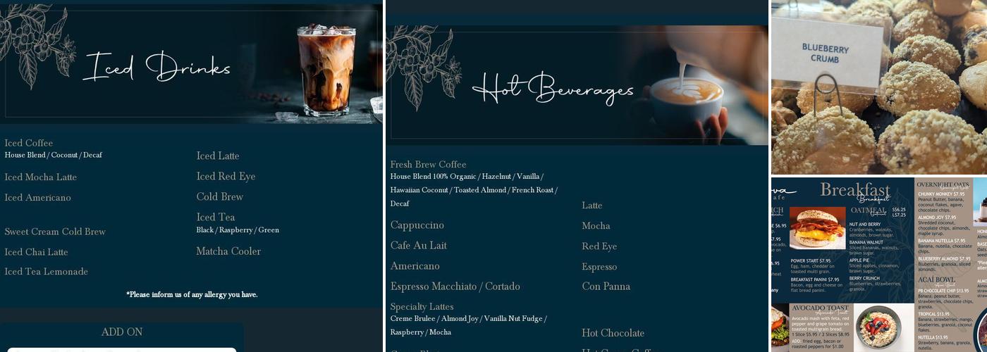 Nova Cafe Menu
