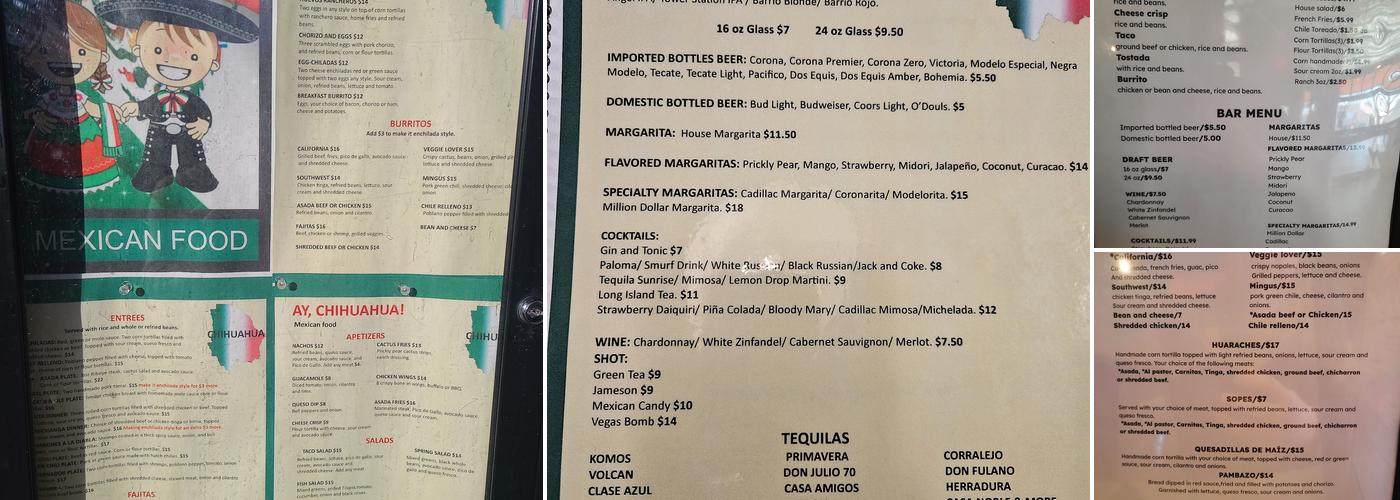 Ay, Chihuahua! Mexican Food Menu