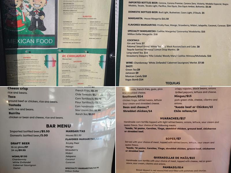 Ay, Chihuahua! Mexican Food Menu