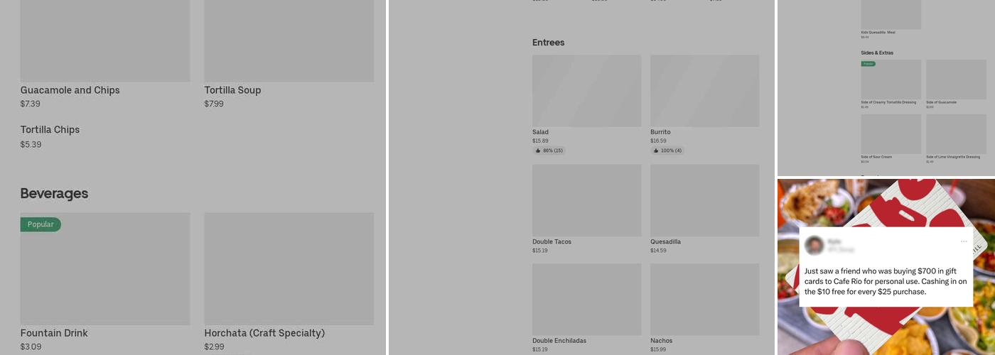 Cafe Rio Fresh Modern Mexican Menu