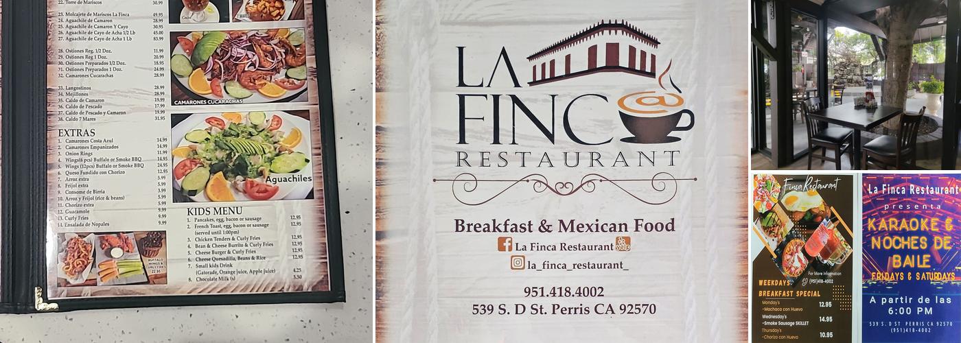 La Finca Restaurant Menu