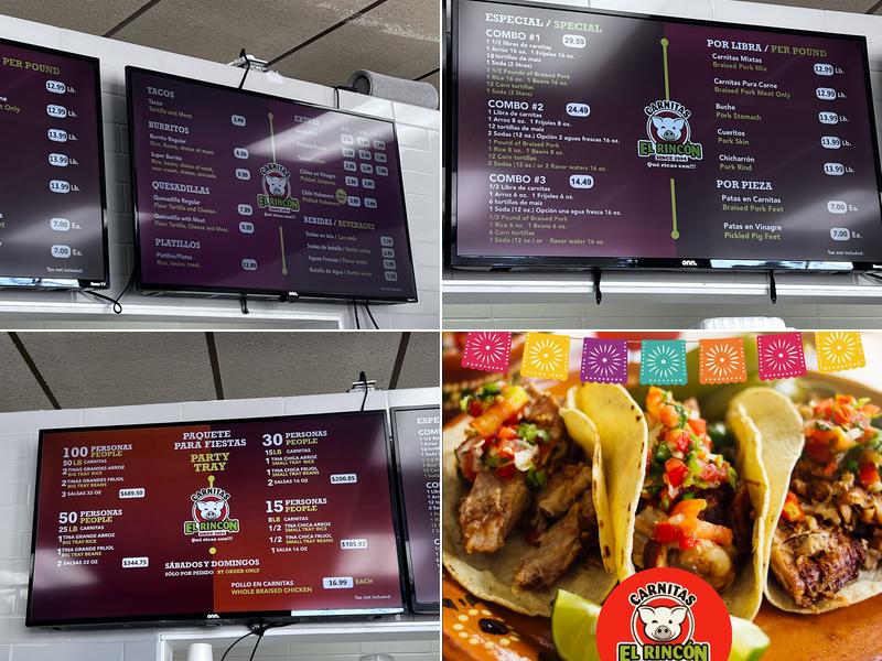 Carnitas El Rincon Menu