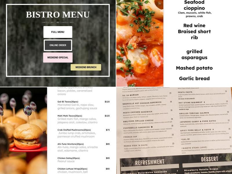 Alehouse & Bistro Menu