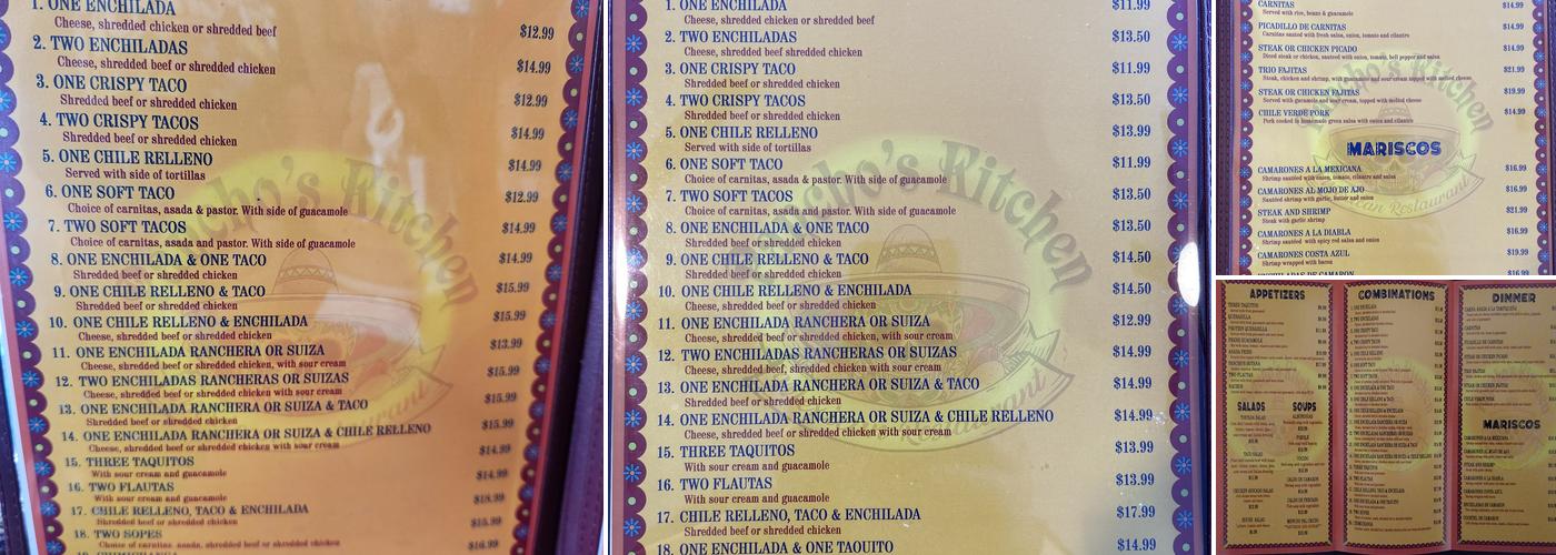 Pancho’s Kitchen Menu