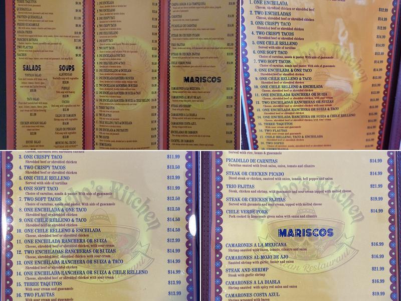 Pancho’s Kitchen Menu