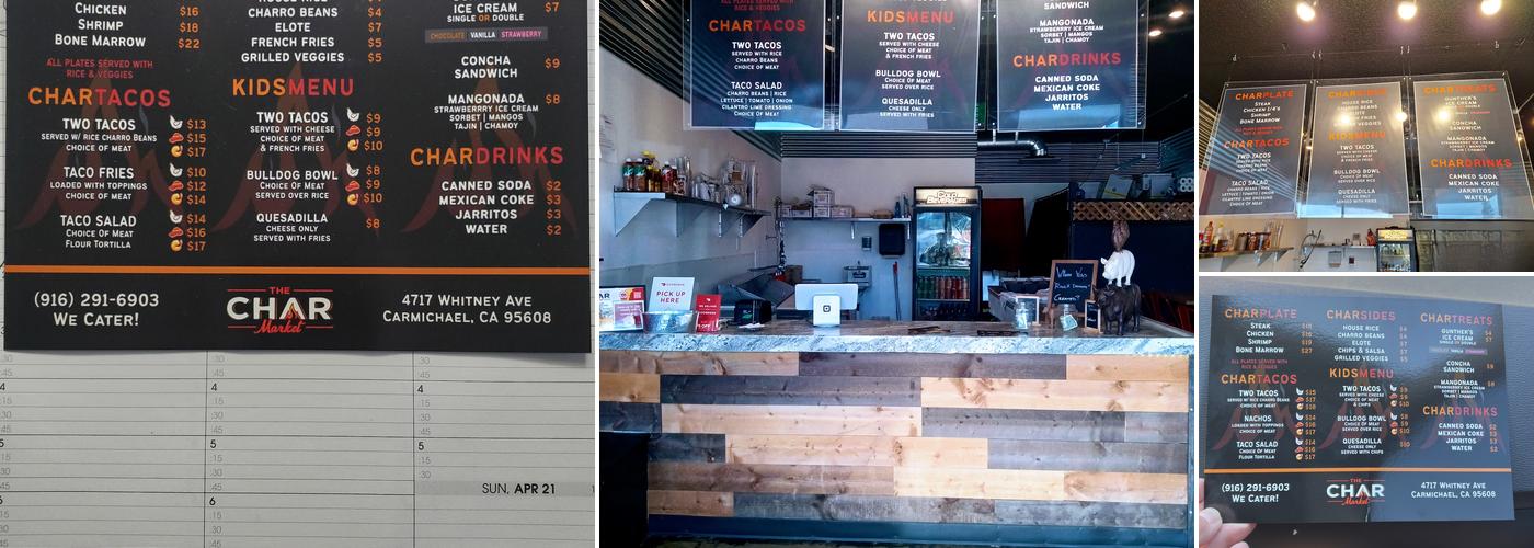 The Char Market Menu