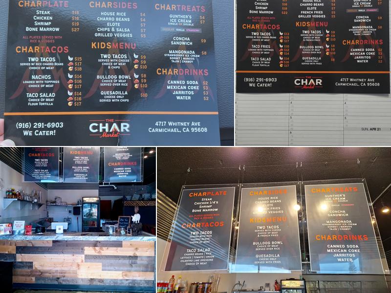The Char Market Menu