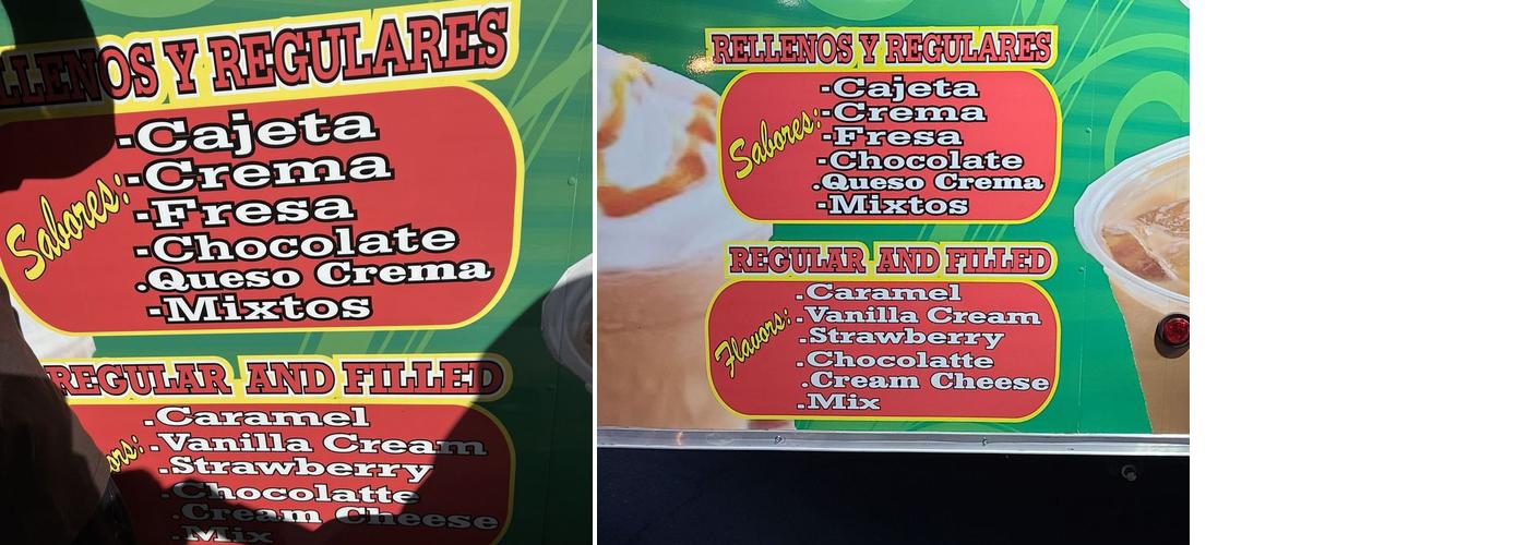 Mely's Churros Menu