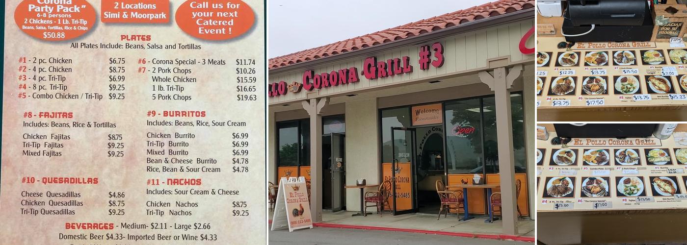 El Pollo Corona Grill #3 Menu