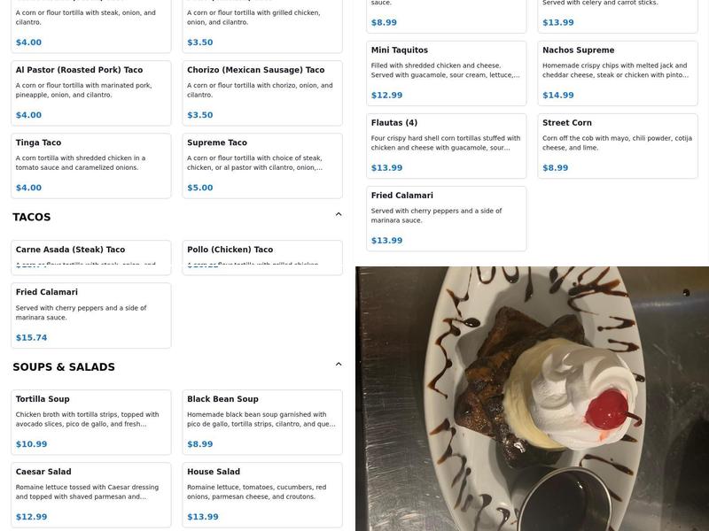 Moran Restaurant Menu