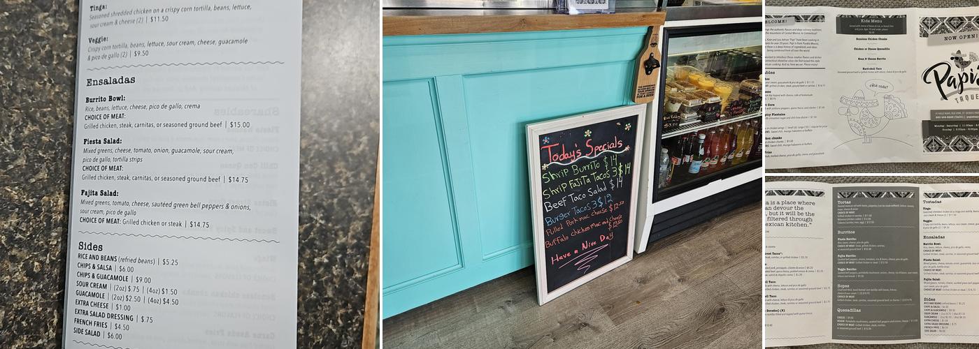 Papi's Taqueria Menu