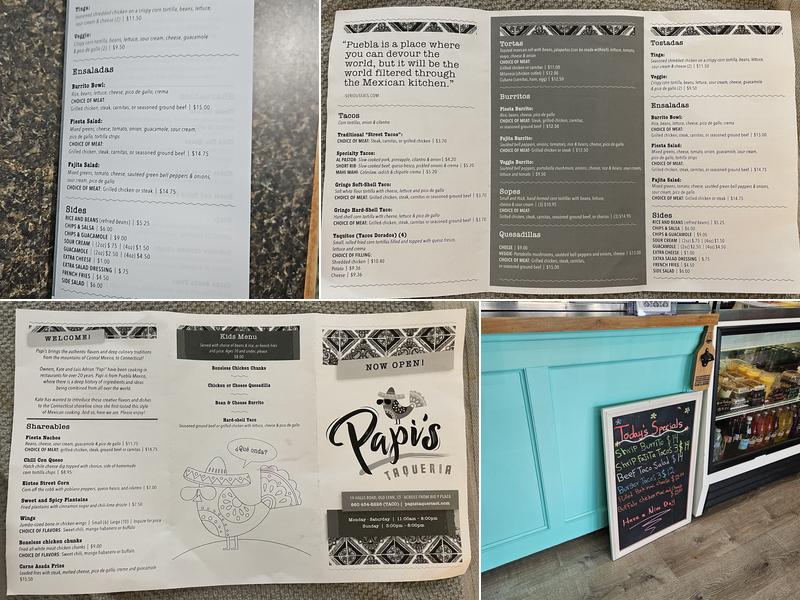 Papi's Taqueria Menu