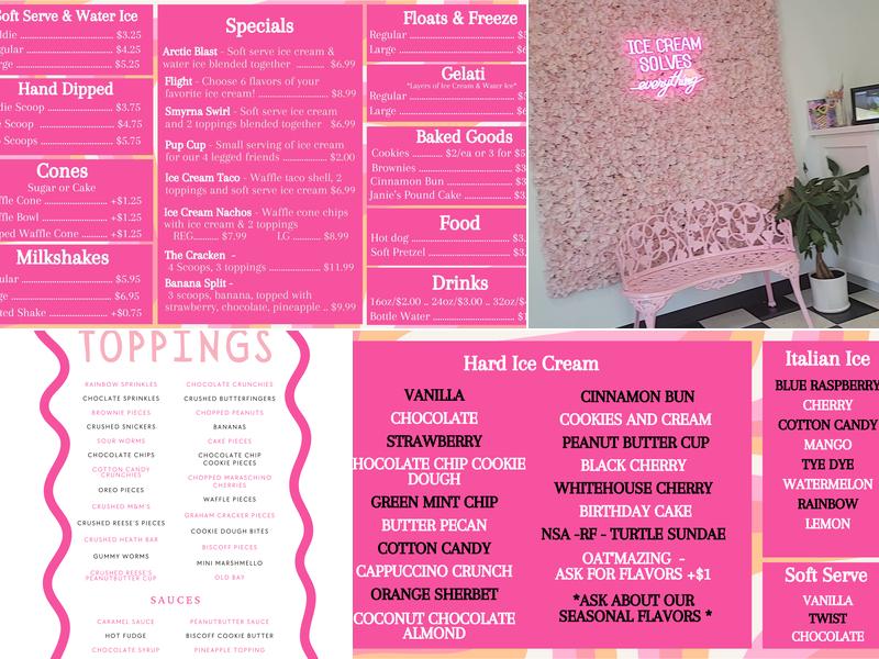 Marmy's Creamery Menu