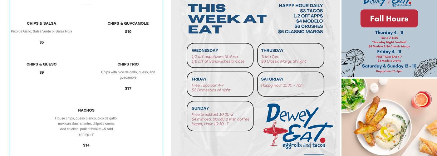Dewey Eat Menu