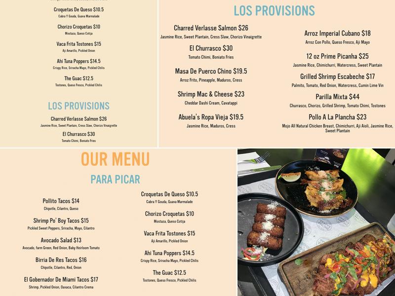 Doce Provisions Menu