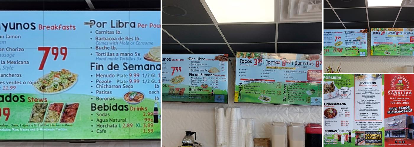 Carnitas Don Alfredo Menu