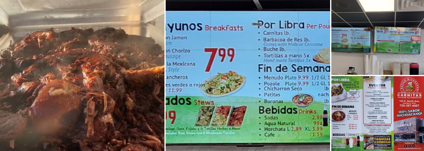 Carnitas Don Alfredo Menu