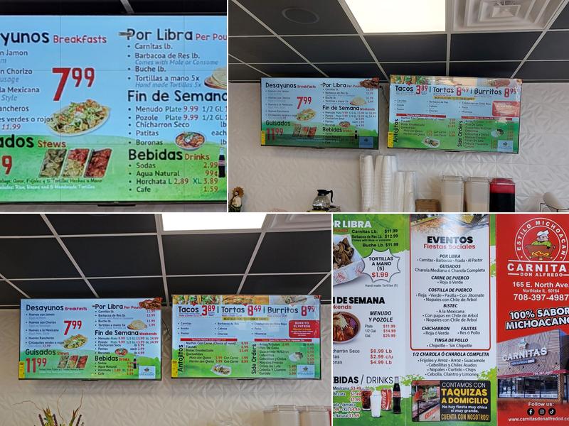 Carnitas Don Alfredo Menu