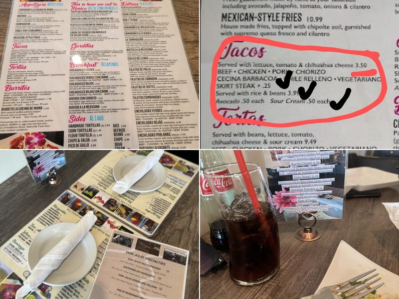 La Cocina De Mama Menu